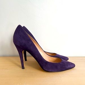 Purple suede Barney’s Co-op stilettos